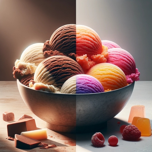 Scooped Ice Cream Versus Sherbert