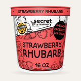 Secret Creamery Strawberry Rhubarb — Probiotic 16 oz pint — 4-strain probiotic ice cream — front