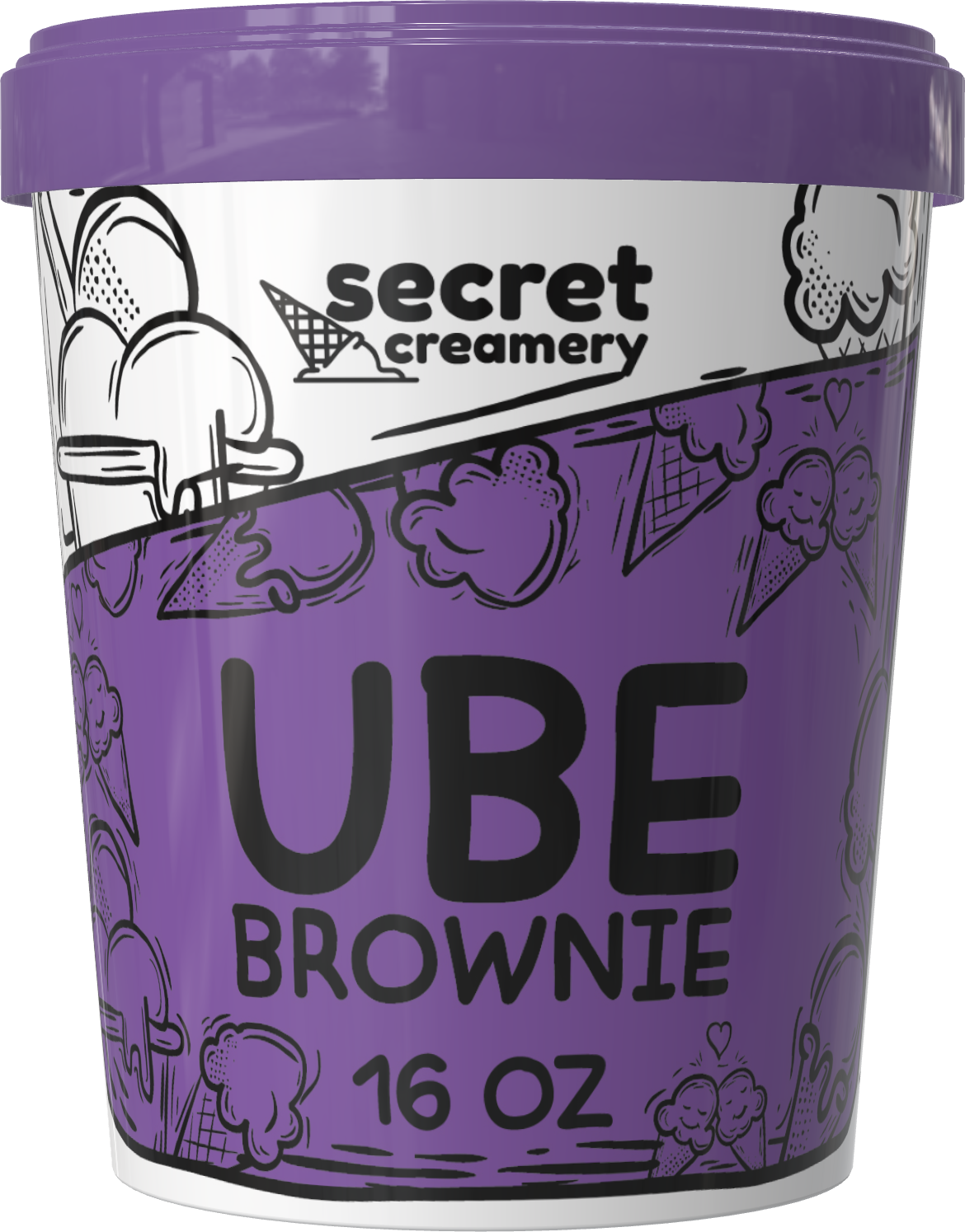 Secret Creamery Ube Brownie 16 oz pint