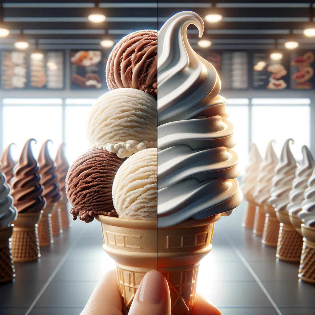 Scooped Ice Cream Versus Soft Serve Ice Cream