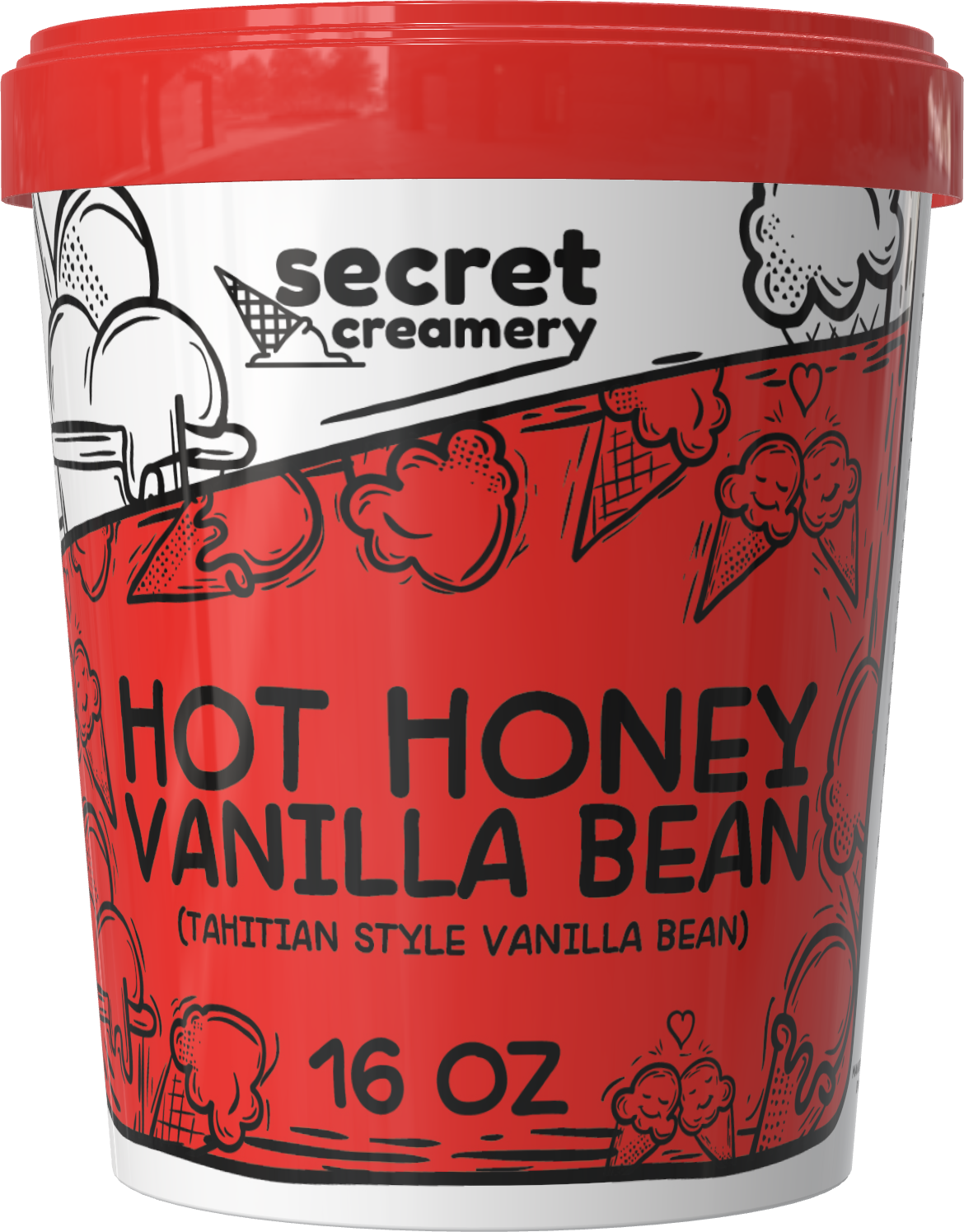 Secret Creamery Hot Honey Vanilla Bean 16 oz pint