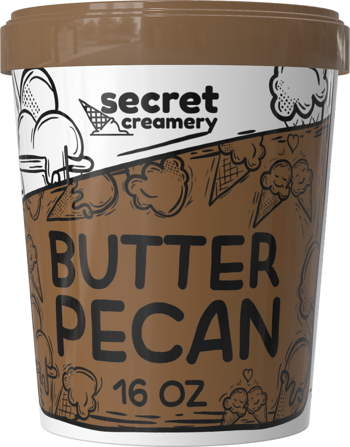 Secret Creamery Butter Pecan 16 oz pint