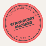 Secret Creamery Strawberry Rhubarb — Probiotic 16 oz pint — 4-strain probiotic ice cream — top