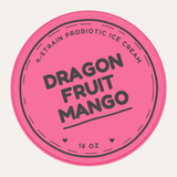 Secret Creamery Dragon Fruit Mango — Probiotic 16 oz pint — 4-strain probiotic ice cream — top