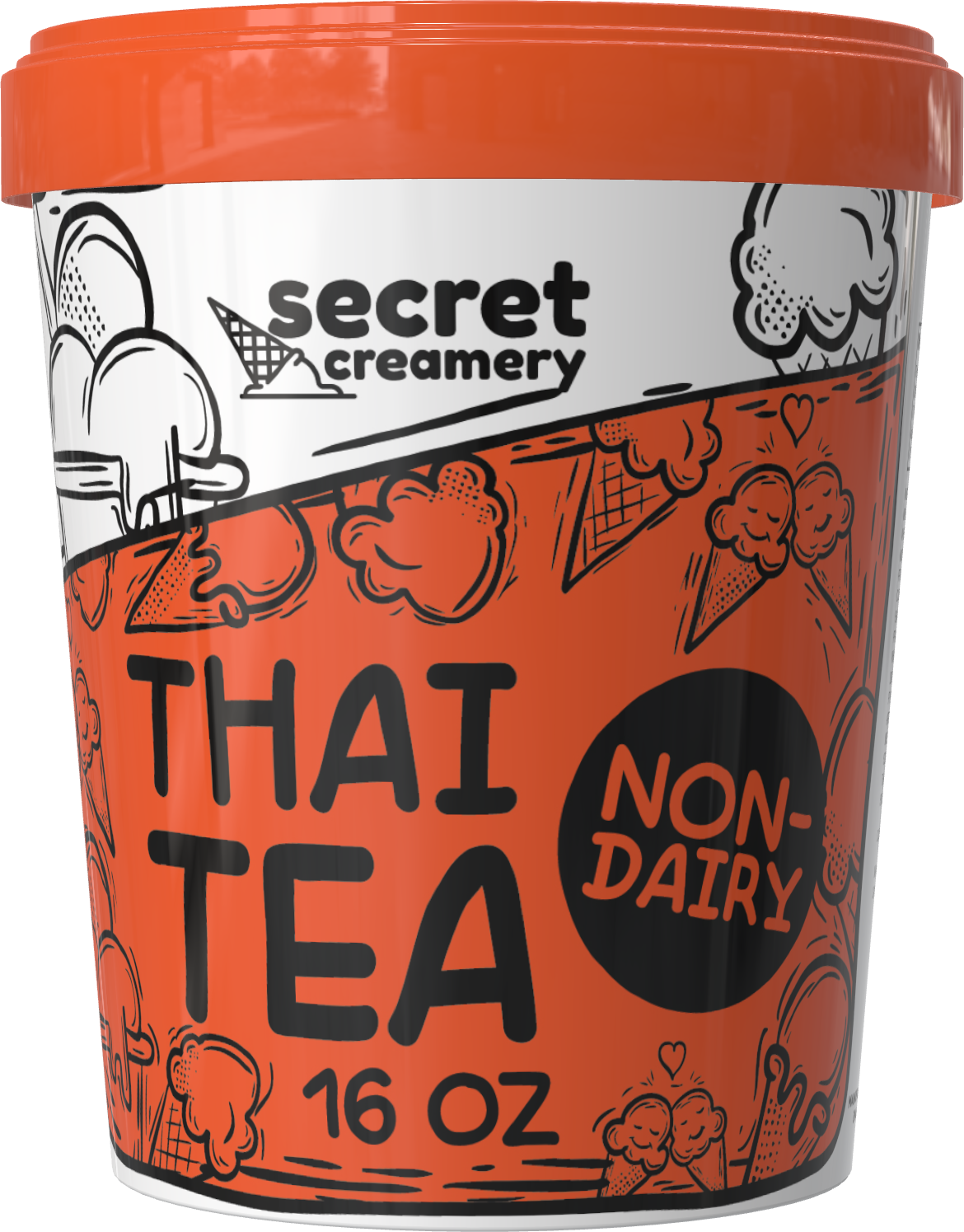 Secret Creamery Thai Tea Non-Dairy 16 oz pint