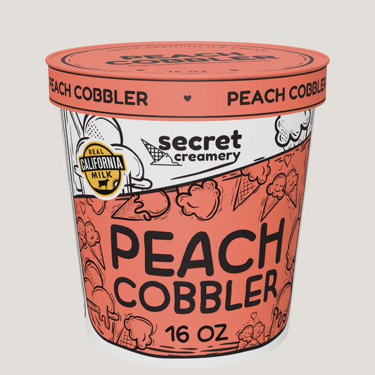 Secret Creamery Peach Cobbler pint — 360° view